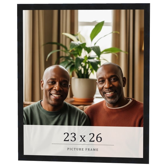23x26 Frame Black Real Wood Picture Frame Width 0.75 inches | Interior Frame Depth 0.5 inches |