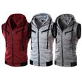 thumbnail image 6 of Joernso Fashion Men Sleeveless Zipper Hooded Vest Casual Top for Fitness Gym Sports, 6 of 8