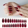 thumbnail image 1 of Prensa en las uñas Uñas postizas de longitud media Uñas acrílicas Copo de nieve rojo Elk Diseño de cuadros de búfalo Uñas postizas Decoración de uñas clásica de invierno para mujeres y niñas Namotu CZMR-ZC77, 1 of 3