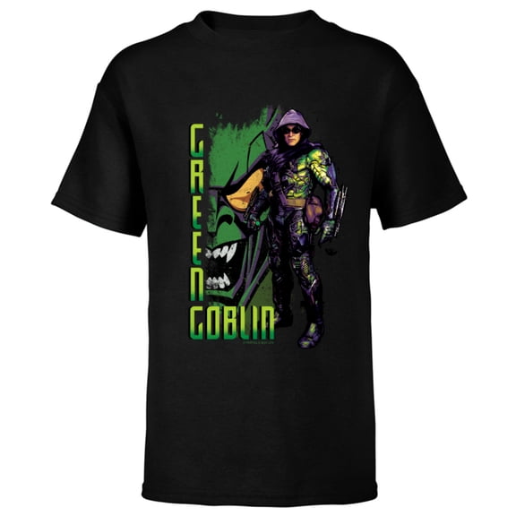 Marvel Spider-Man: No Way Home Green Goblin Supervillain - Short Sleeve T-Shirt for Kids – Customized-Black