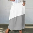 thumbnail image 2 of Mrat Summer Skirts Women's Casual Retro Floral Skirts Linen Elastic Waist Pleated Maxi Skirt with Pockets Plus Size Skirts S-153 Gray L, 2 of 5