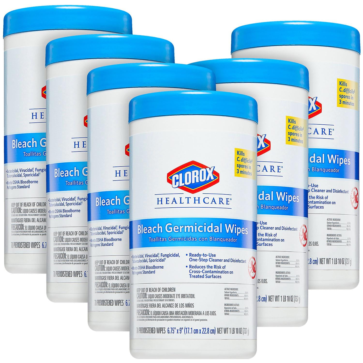 Item Clorox Healthcare Bleach Germicidal Wipes (6 Pack)