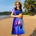 thumbnail image 4 of Balery Play Gaming Vestidos sueltos de manga corta para mujer, vestidos de verano 2025, vestidos casuales de corte A con vuelo., 4 of 6