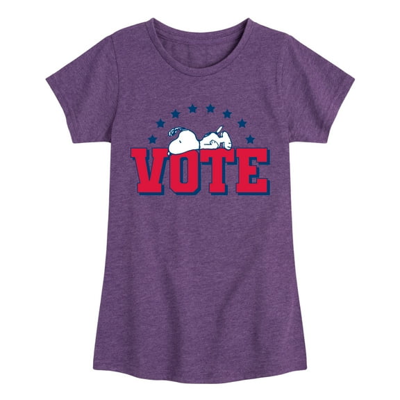 Peanuts - Vote Snoopy - Toddler & Youth Girls Short Sleeve Graphic T-Shirt