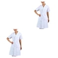 thumbnail image 1 of Naiovety Elegante abrigo médico de manga corta para mujer para médicos y enfermeras Blanco L 2Conjunto, 1 of 6
