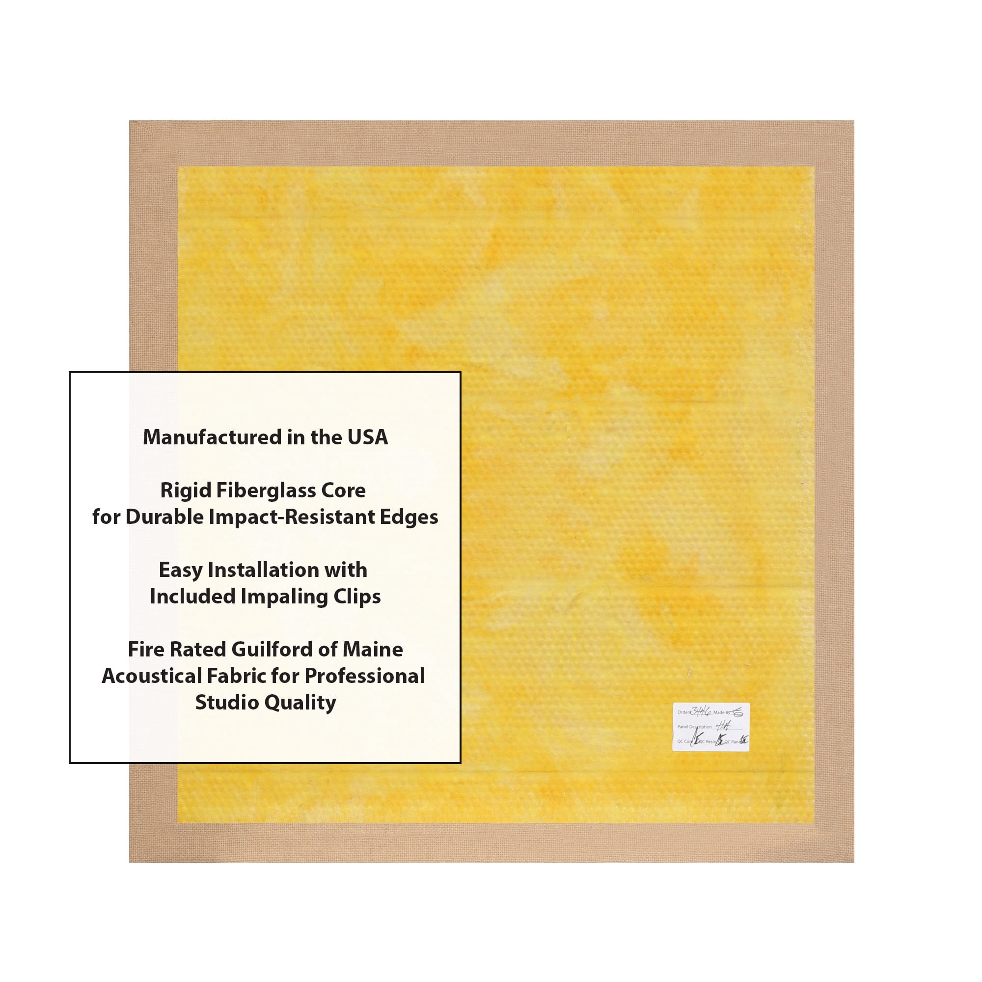 ATS Acoustics Hardened Edge Fire Rated Professional Studio Quality Acoustic Panel 24x24x2