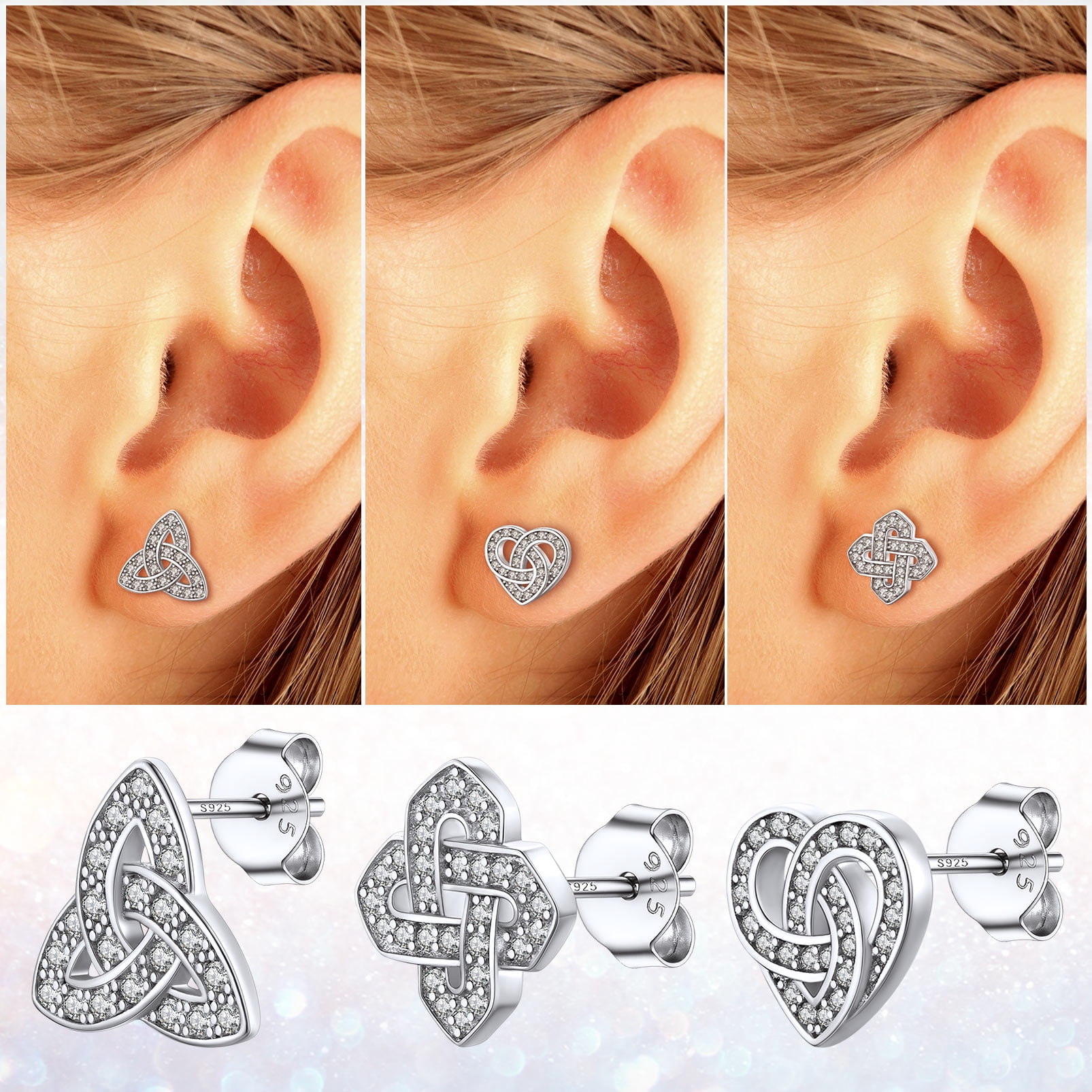 Silvora Chain Earrings for Women Solid Silver Dangling Cuban Chains Drop Ear Charms for Her Birthday Valentine's Day Gift