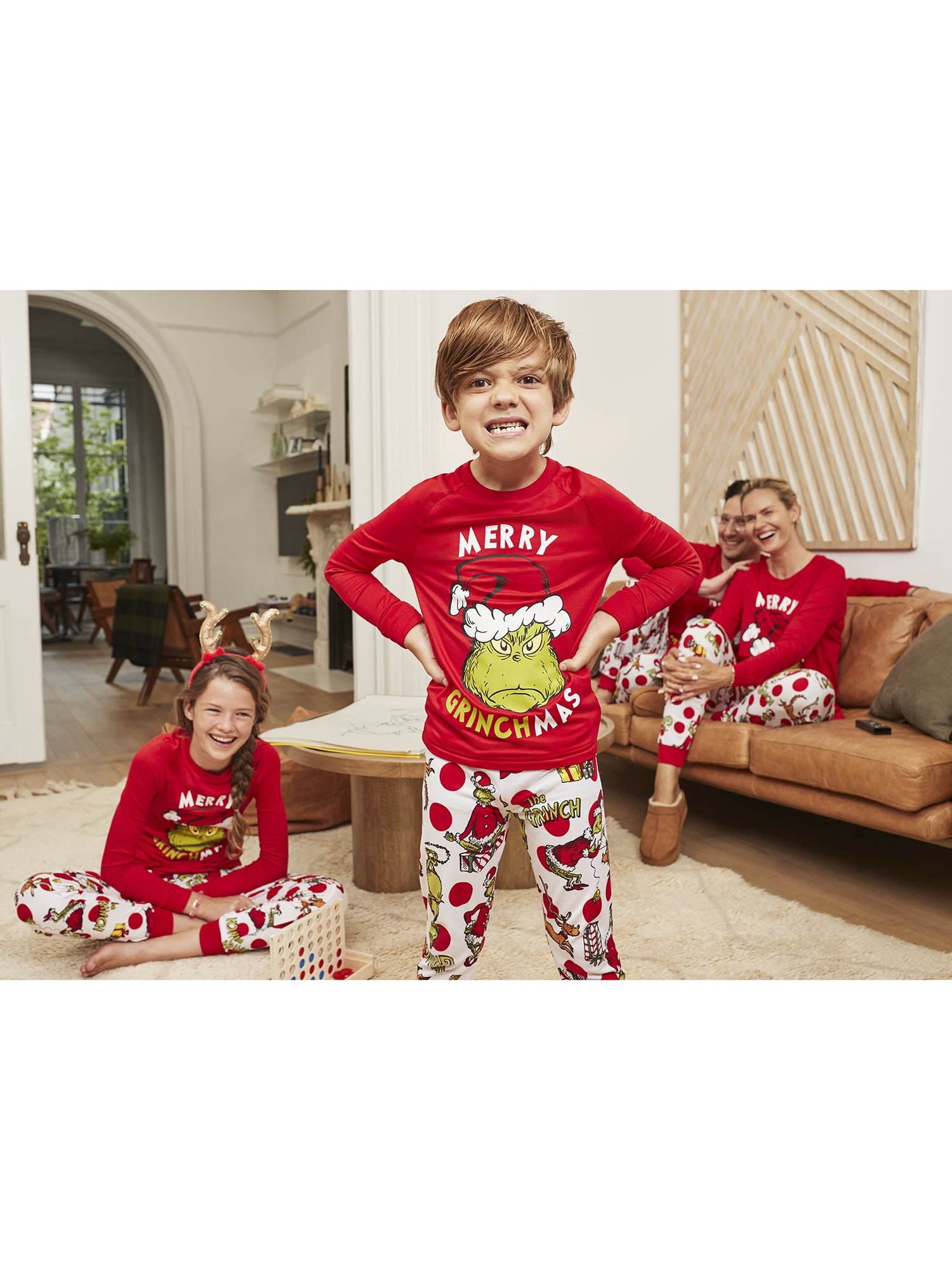 New Family PJ s Men's Waffle Bear Fairisle 2 Pcs Pajama Jogger Set,  Green,Medium