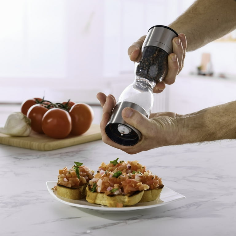 Kamenstein Holden Stainless Steel Prefilled Dual Salt and Pepper