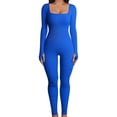 thumbnail image 3 of Women Yoga Jumpsuits Workout Ribbed Long Sleeve Sport Jumpsuits, 3 of 7