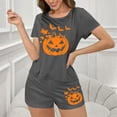 thumbnail image 4 of SOOMLON Womens Pajamas Shorts 2 Piece Comfy Lounge Sets Short Sleeve Shirts Halloween Pumpkin Print Sleepwear Set, 4 of 7