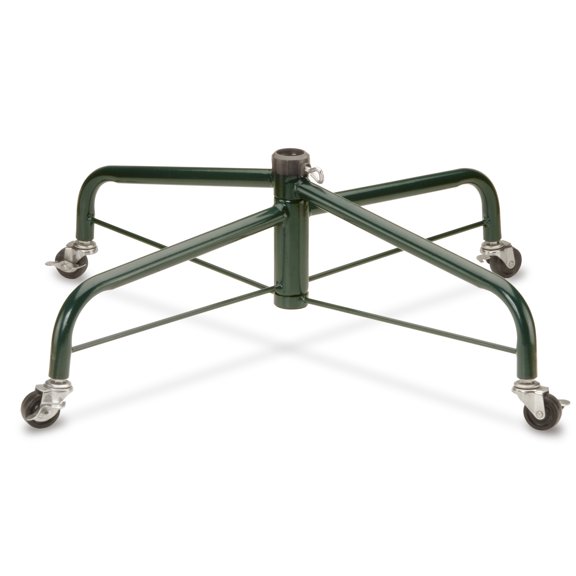 National Tree Company Christmas Tree Folding Stand, Green, For Trees 7.5 - 8 Feet, with 1.25" Diameter Center Pole, Rolling Wheels, 28 Inches