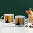 thumbnail image 5 of Coolnut 2 PCS 400ML Ceramic Coffee Mugs for Men Women, Spectacular Autumn Countryside with A Road Great Cup for Cocoa, Tea, Office, Home, Engagement Gifts, 5 of 7
