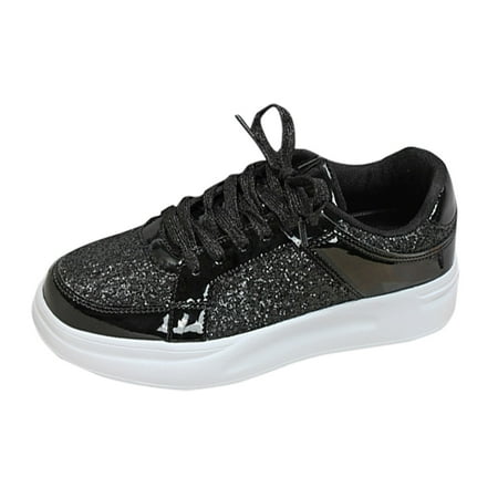 

Oyedens Platform Fashion Sneakers for Women Glitter Sequin Casual Low Top Canvas Shoes Party Favor