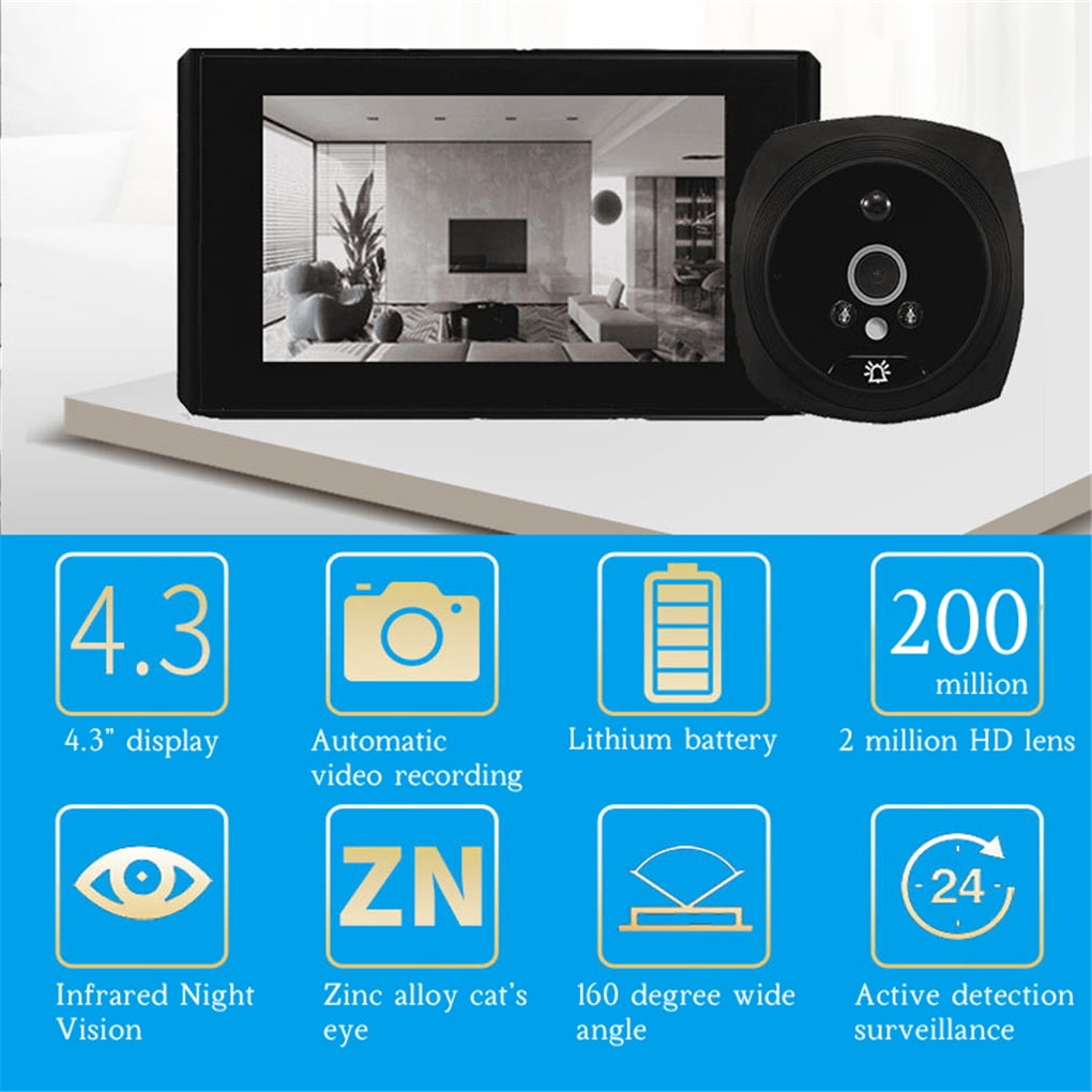 New Smart R01S Digital Door Viewer Home Security Audio Infrared Video Camera 