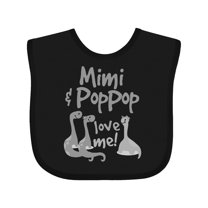 Inktastic Mimi and Poppop Love Me Grandson Dinosaur Boys Baby Bib