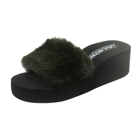 

Sandals Women Leisure Plush Warm Non Slip Household Slippers Single Shoes