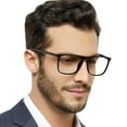 thumbnail image 1 of MARE AZZURO Gafas de lectura de gran tamaño con bloqueo de luz azul para hombre, lector de computadora 0 1,0 1,25 1,5 1,75 2,0 2,25 2,5 2,75 3,0 3,5 4,0 5,0 6,0 (negro 125), 1 of 1