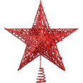 thumbnail image 1 of Tupa 25cm Silver Glitter Metal Star Christmas Tree Topper Compatible With Christmas Decoration Silver 25 cm, 1 of 5