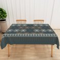 thumbnail image 4 of RisChhery Dark Teal Retro Table Cover,52x70 inch,Waterproof Dustproof Rectangle Tablecloth, 4 of 6