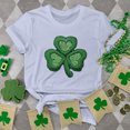 thumbnail image 1 of T-shirt de la Saint-Patrick pour Femmes, Col Rond, Manches Courtes, Imprimé Arbre de Noël, 1 of 4