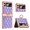 Purple, variant on MonsDirect for 6.7 inch Samsung Galaxy Z Flip 3 5G 2021 Case, Hinge Protection Plating Frame Hard PC Shell PU Leather Cover Durable Shockproof with Finger Ring Stand Holder for Galaxy Z Flip 3, Black