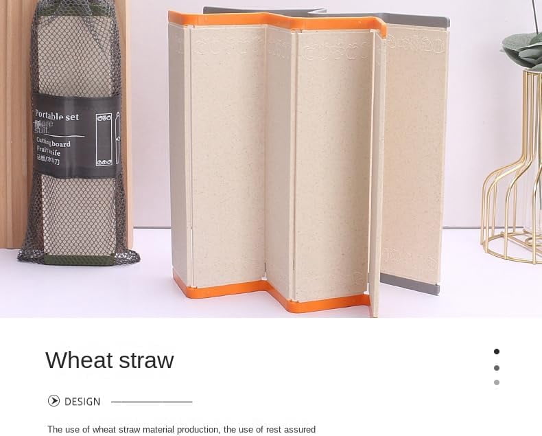 MKEUDQ-Folding Portable Cutting Board for Kitchen and Camping, Wheat Straw Chopping Board Dishwasher Safe, Non Slip Cutting Mat for Fruit, Meat and Vegetables