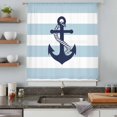 thumbnail image 5 of Aqua Stripe Nautical Sheer Curtains 72 Inches Long, Navy Blue Anchor Summer Coastal Light Filering Curtains, Breathable Simi Curtain Privacy Drapes for Living Room Bedroom Window Treatment, 5 of 9