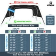 thumbnail image 2 of KNOX Universal 4 Bow Bimini Top Replacement Canvas & Detachable Sidewalls with Storage Boot, 600D Marine Grade Sun Shade Boat Canopy with Solid Side Blocks, No Frame, 91-96"W, Black, 2 of 7