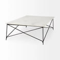 thumbnail image 4 of White Marble Criss Cross Base Coffee Table, 4 of 9