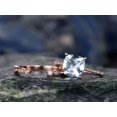 thumbnail image 3 of HeartsAndYou 1.5ct Natural Aquamarine Bridal Set Engagement Ring 100% 14k SOLID Rose Gold, 3 of 9