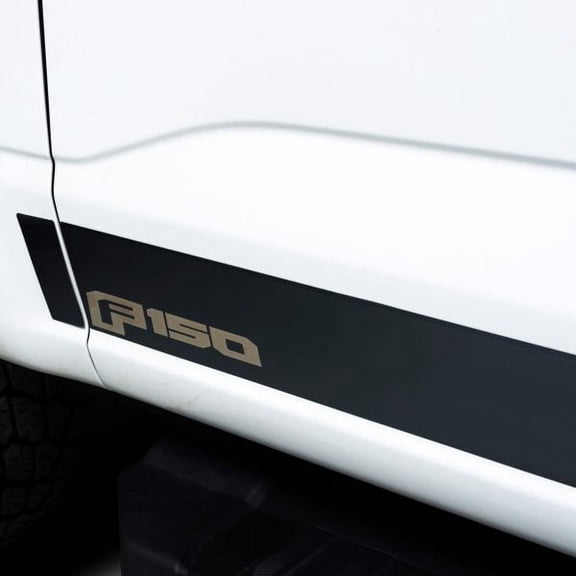 Putco 2021 Ford F-150 Reg Cab 8ft Long Box Ford Licensed Blk Platinum Rocker Panels (4.25in 10pc)