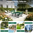 thumbnail image 6 of AwayHome 4FT Metal Patio Picnic Tables with Umbrella Hole Thermoplastic Coated Commercial Rectangular Picnic Table, Surface Mounted, Green, 6 of 7
