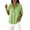 A-Green164, variant on Women's T-Shirts Collared Neck Snap Button Front Elbow-Length Sleeve Tees Solid Color Short Sleeve Basic Holiday Top