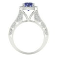thumbnail image 4 of 2.7ct round cut blue tanzanite 14k white gold halo Bridal Wedding Engagement Promise Anniversary Ring for Women size 5.75, 4 of 7