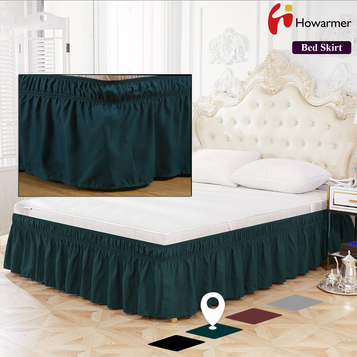 wrap around bed skirt 15 drop