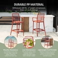 thumbnail image 6 of WestinTrends Playa 29.5" Outdoor Polypropylene Plastic Patio Bar Height Stools (Set of 2), Red, 6 of 16