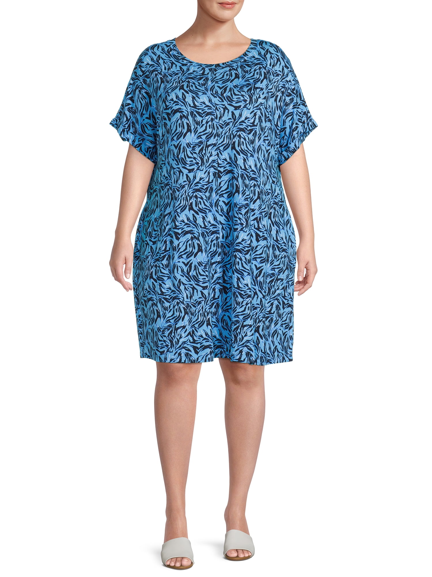 Terra & Sky Relaxed Fit Knee Length T-Shirt Dress (Women's Plus Size), Size 3X