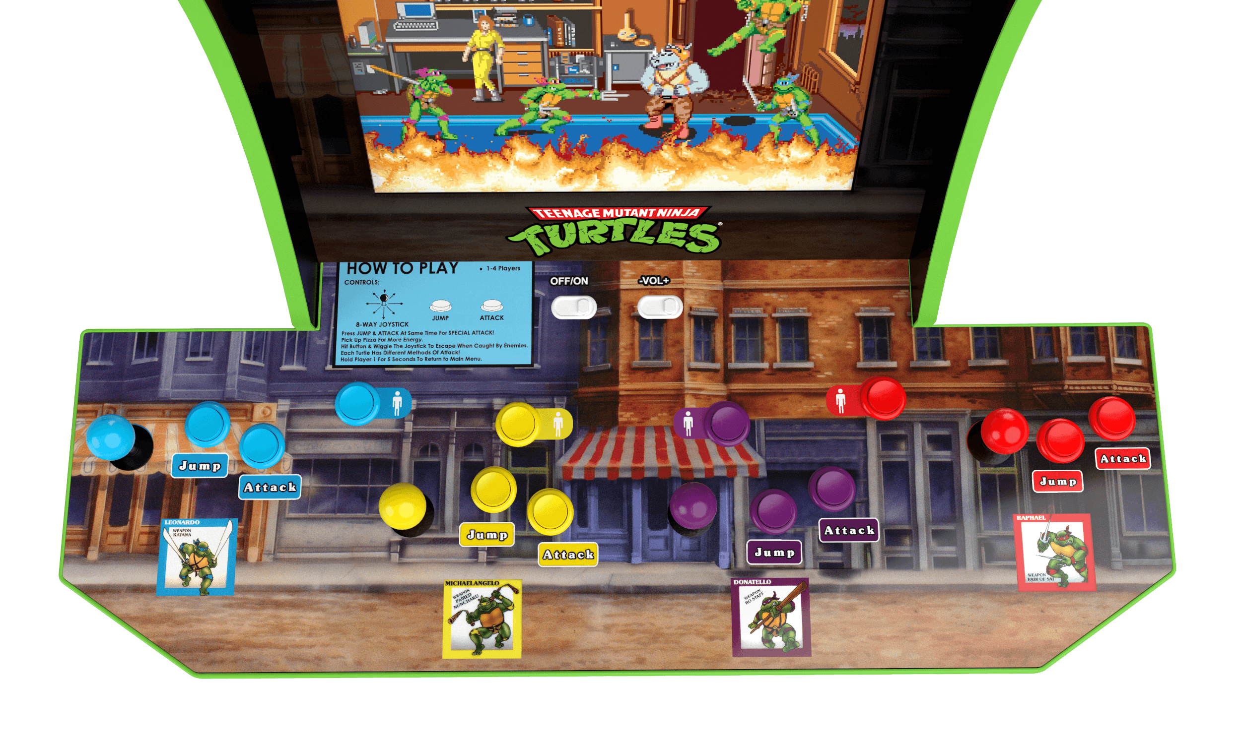 Arcade1Up, Teenage Mutant Ninja Turtles Arcade Machine w/ Riser - image 2 of 7