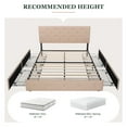 thumbnail image 6 of Amolife Full Size Platform Bed Frame with Diamond-stitched Headboard and 4 Drawers, Beige, 6 of 7