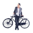 thumbnail image 2 of Kokiya 1/64 3D Tiny People Gentleman Doll Bike for DIY Scene Sand Table Ornament Black, 2 of 9