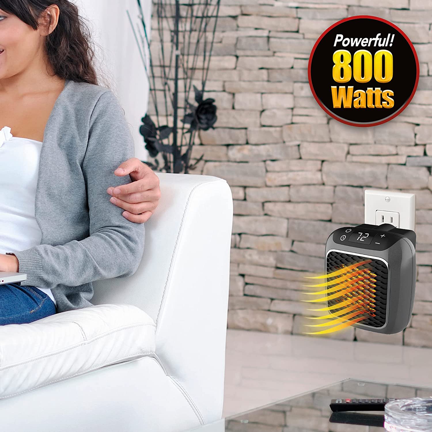 Handy Heater Turbo 800 Space-Saving Wall Outlet Heater with Advanced  Ceramic Technology and Adjustable Thermostat | Walmart Canada
