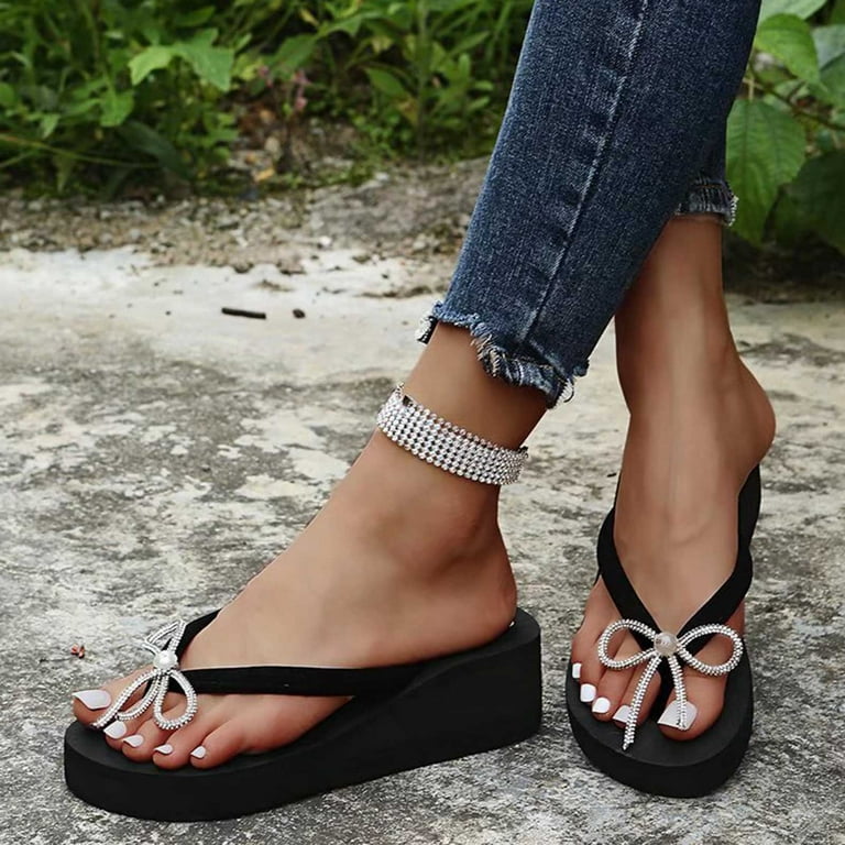 サンダル・ミュール ^MACMOC^ 3Color Platform Flip Flop Strap Sandals 15Cm Roni Miluxas Women's Platform Flip Flop Clearance Arch Support