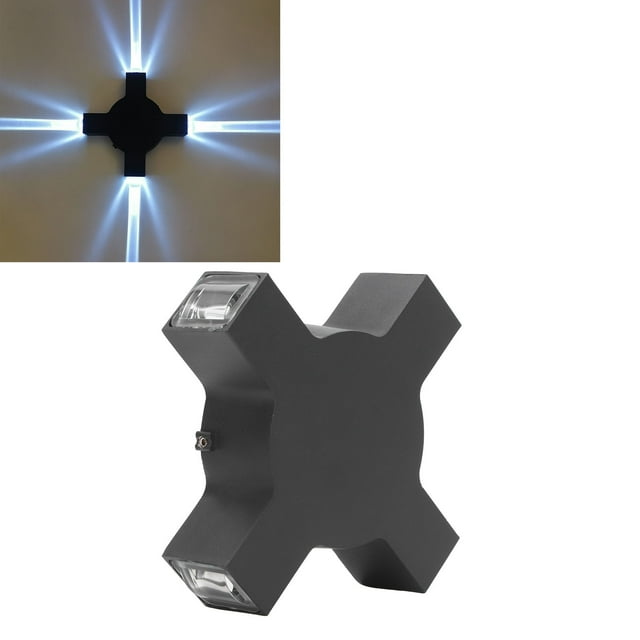 Lámpara De Pared, Luz Blanca Negra AC 85-265V Luz De Pared De Aluminio Para Pasillo