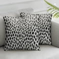 thumbnail image 3 of e Cow Print Fluffy Throw Pillow Cushion Cover, Black and White Striped Dots with Abstract Style Farm Animal Hide Agriculture, Decorative Square Accent Pillow Case,, Black White, 3 of 7