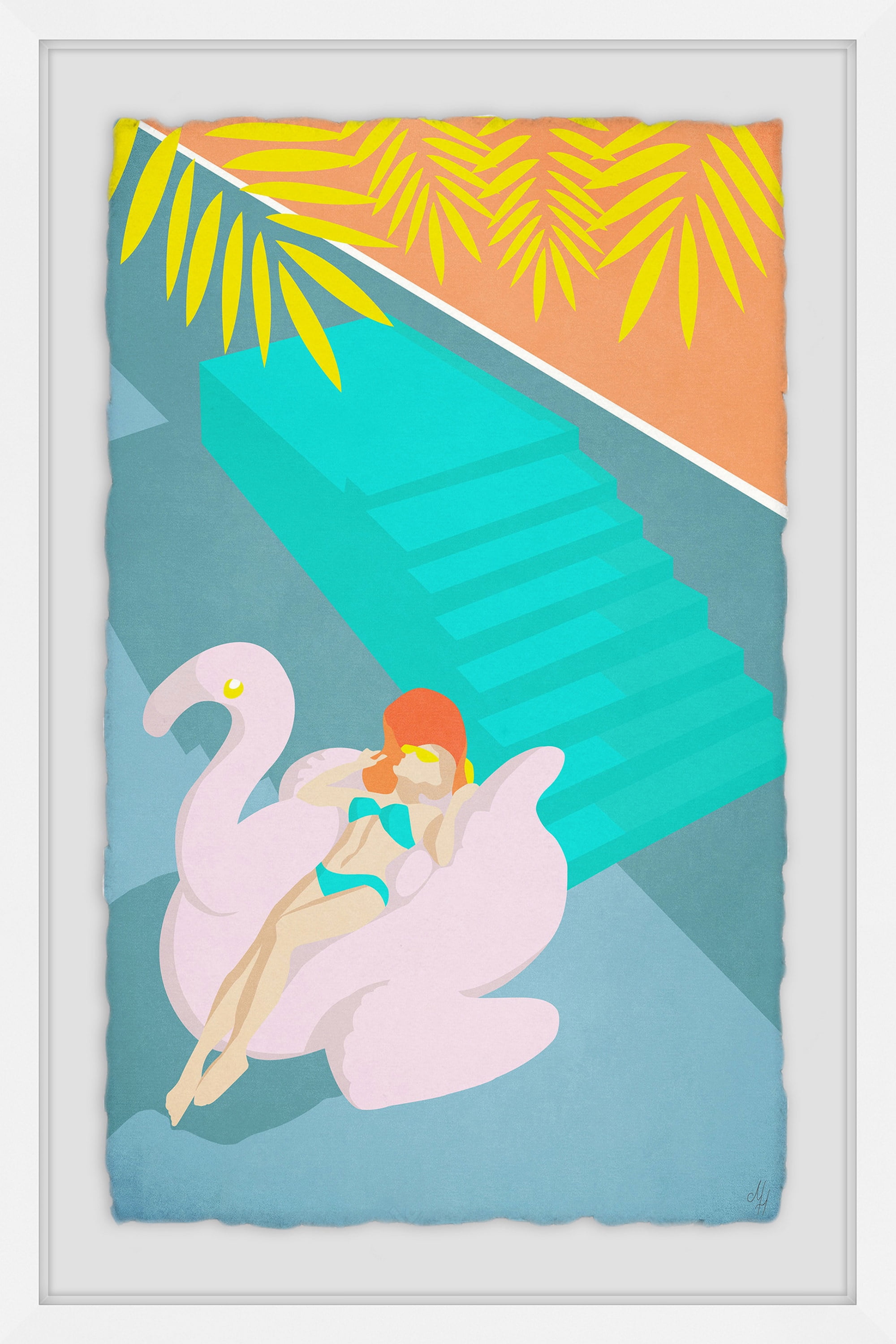 Summer Floater Framed Painting Art Print, 30.00" x 1.50"