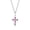Sliver, variant on Birthstone Cross Necklace for Women  Cubic Zirconia Pendant with Sparkle  Christmas Birthday Gift for Mom Daughter Wife  Choose Silver or Rose Gold