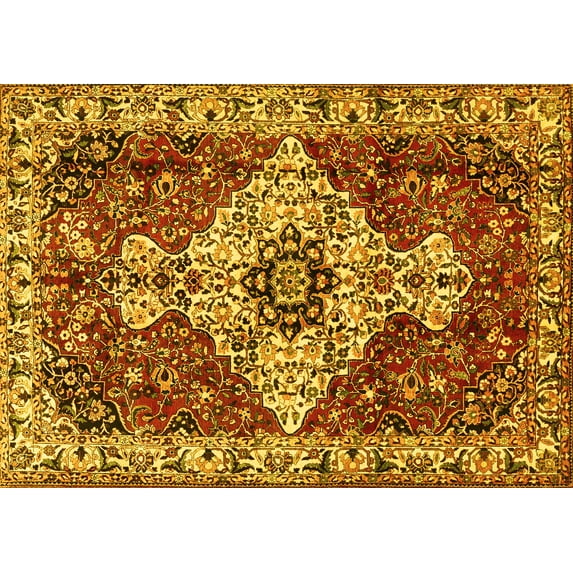 Ahgly Company Indoor Rectangle Persian Yellow Traditional Area Rugs, 2' x 3'