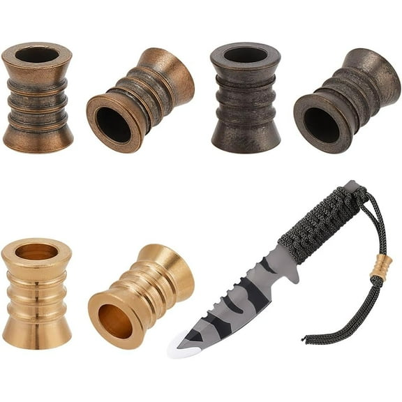 6 Pcs 3 Colors Lanyard Beads Paracord Bracelet Beads Bicone Lanyard Cord Beads Brass European Paracord Beads Large Hole Metal Beads for Jewelry EDC String Pendant Parachute String Tool 1 Box