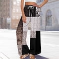 thumbnail image 6 of Dress Pants Women Petite High Waisted Wide Leg Summer Beach Vacation Pants Boho Lounge Casual Palazzo Trousers, 6 of 9